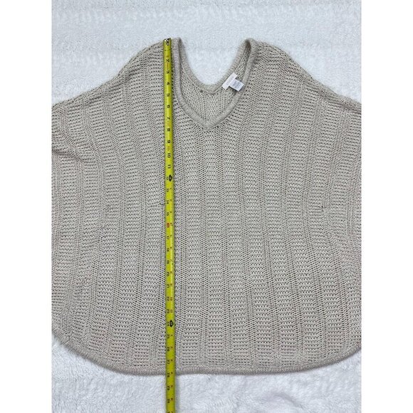 Chico's Poncho Sweater One Size Open Knit Short Sleeve Pullover - Picture 6 of 6